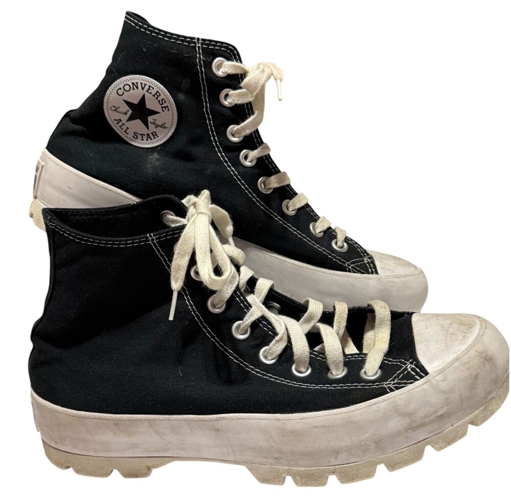 Converse Chuck Taylor All Star Lugged Hi Top Sneakers Black Con Shoes Women's 10